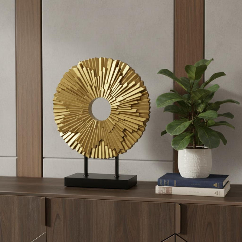 Hand Painted Tabletop Sculpture (674605) - Gold