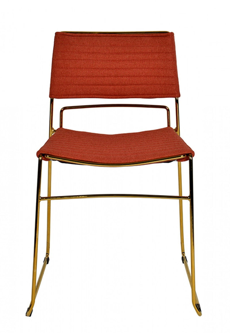 Upholstered Fabric Dining Chairs (Set of 2) - Salmon