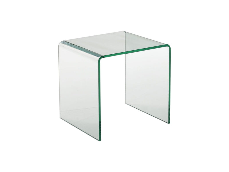 21" Glass Rounded Edge End Table - Clear