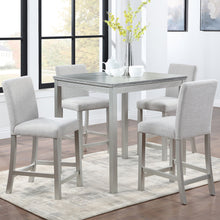 Load image into Gallery viewer, 5 Piece Counter Height Table Set, Square Table And 4 Upholstered Chairs
