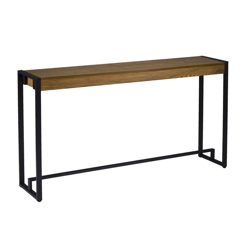 Distressed Sled Console Table - Gray / Brown / Black