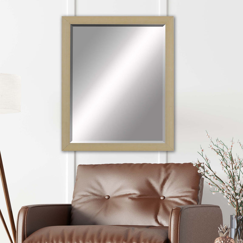 31" Wood Accent Mirror - Silver