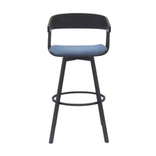 Load image into Gallery viewer, Fabric With Metal Swivel Bar Height Bar Chair - Blue And Black
