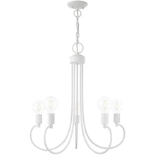 Load image into Gallery viewer, 26" Five Light Dimmable Chandelier With Shades - White
