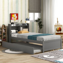 Load image into Gallery viewer, Twin Bed With Trundle, Bookcase

