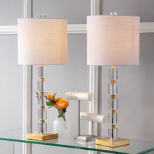 Load image into Gallery viewer, Novelty Table Lamps With Drum Shades (Set of 2) - Clear / Brass / White
