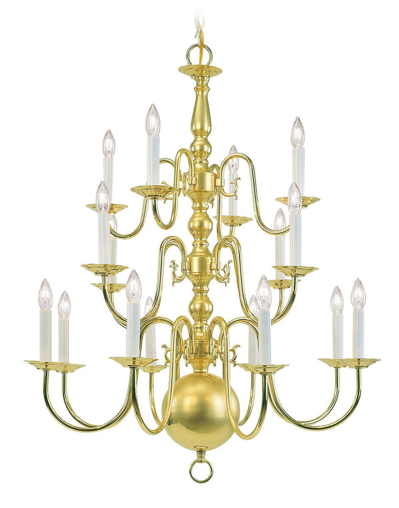 33'' Multi Light Dimmable Chandelier With Shades - Brass