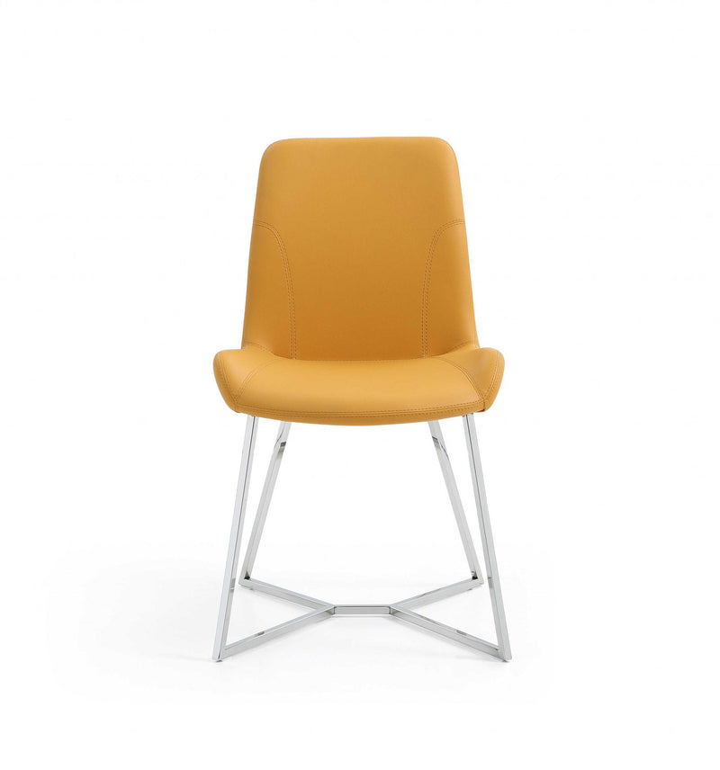 Upholstered Dining Side Chairs (Set of 2) - Orange