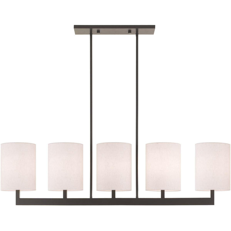 22" 5-Light Dimmable Chandelier With Shades - Bronze
