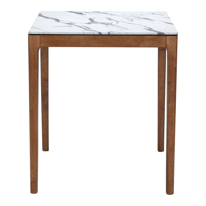32" Solid Wood Square Bar Table - White