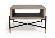Load image into Gallery viewer, Modern Concrete Metal Coffee Table - Gray And Black
