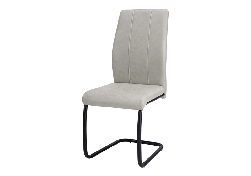 Upholstered Polyester Dining Side Chairs (Set of 2) - Gray / Black