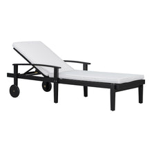 Load image into Gallery viewer, Jason - Black Chaise Lounge Adjustable Acacia Wood Outdoor Furniture
