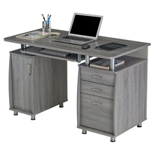 Load image into Gallery viewer, Pedestal Computer Desk With Three Drawers (723749) - Gray
