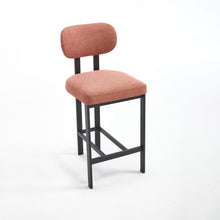 Load image into Gallery viewer, Fabric Metal Counter Height Bar Chairs (Set of 2) - Orange / Black
