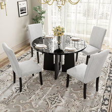 Load image into Gallery viewer, 5 Piece Round Dining Table Set, Modern Dining Table And 4 Upholstered Chairs For Dining Room
