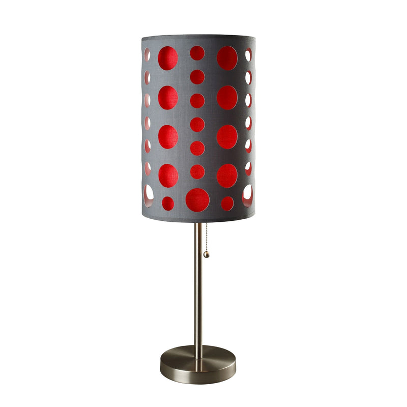 Mod Dot Novelty Table Lamp - Gray And Red
