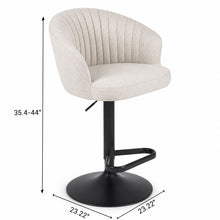 Load image into Gallery viewer, Adjustable Swivel Bar Stool With Upholstered Seat - Beige
