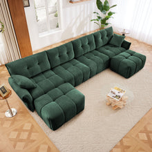 Load image into Gallery viewer, Sofa Set With Ottoman And Pillows, Textured, High Resilience Cushions
