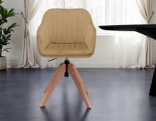 Load image into Gallery viewer, Tufted And Upholstered Velvet Dining Arm Chair - Champagne
