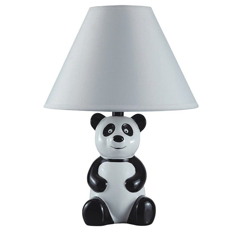 Panda Ceramic Table Lamp With Shade - White