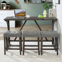 Load image into Gallery viewer, Bar Table Set With 3 Padded Stools
