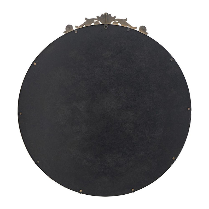 39" Crowned Top Iron Framed Accent Mirror - Gold