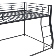 Load image into Gallery viewer, Metal Floor Bunk Bed, Full XL over Queen, Black
