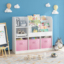 Load image into Gallery viewer, Bookcase And Bookshelf With 3 Collapsible Drawers, Multifunctional Display Stand
