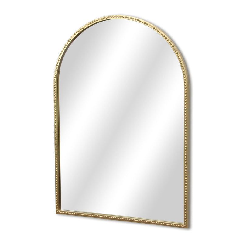 34" Metal Beaded Arch Accent Mirror - Gold