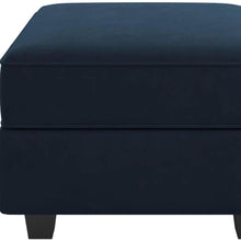 Load image into Gallery viewer, Velvet Storage Ottoman (714346) - Blue / Black
