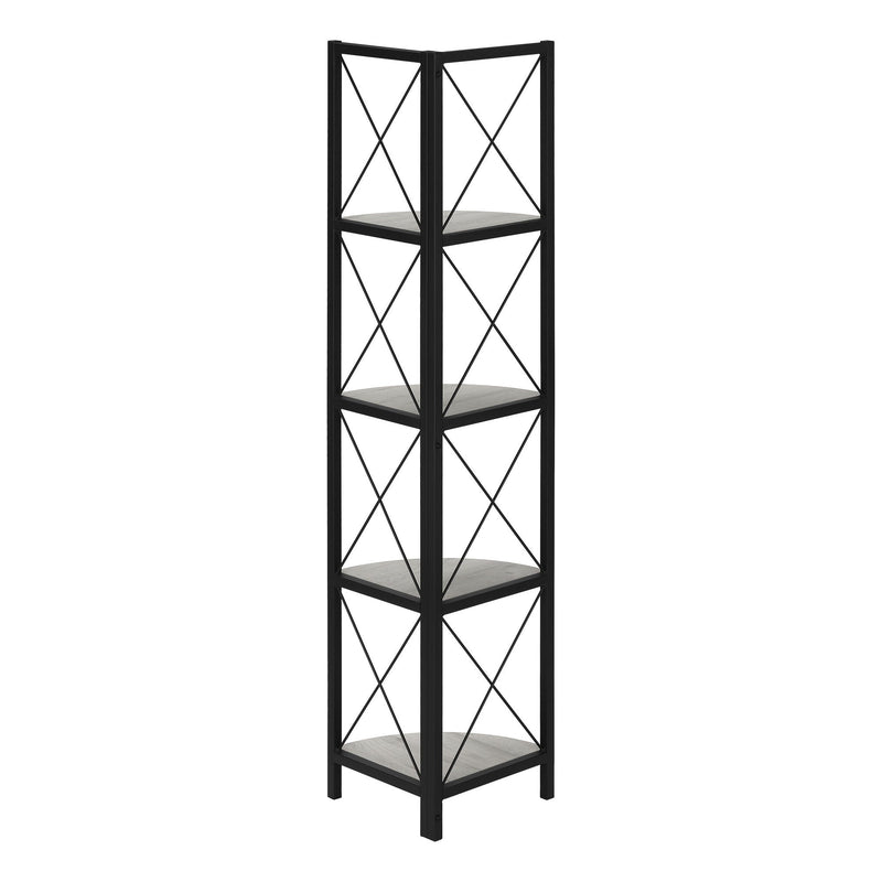 Four Tier Corner Bookcase - Gray