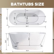 Load image into Gallery viewer, Glossy Freestanding Bathtub With Toe Tap Drain
