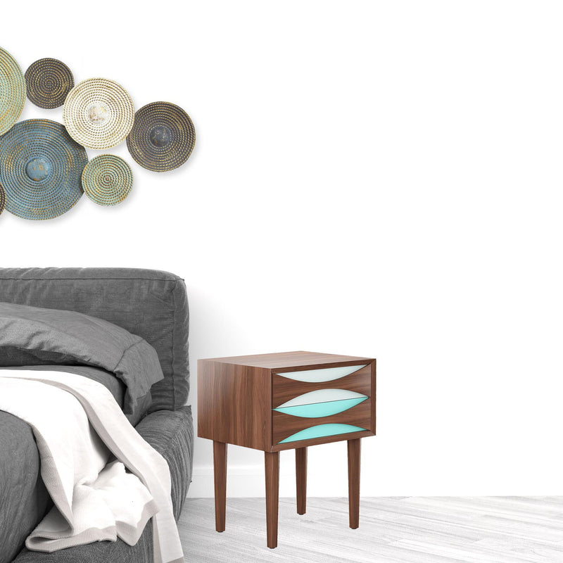 20" Two Drawer Nightstand - Wood Brown