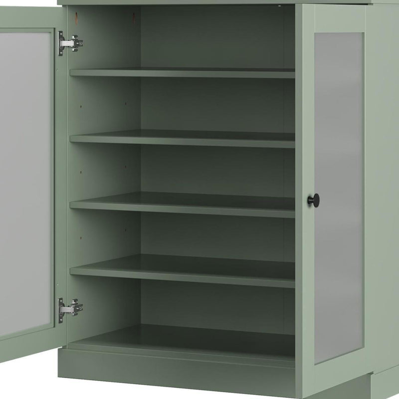Twenty Pair Solid Woodshoe Storage Cabinet (752379) - Sage