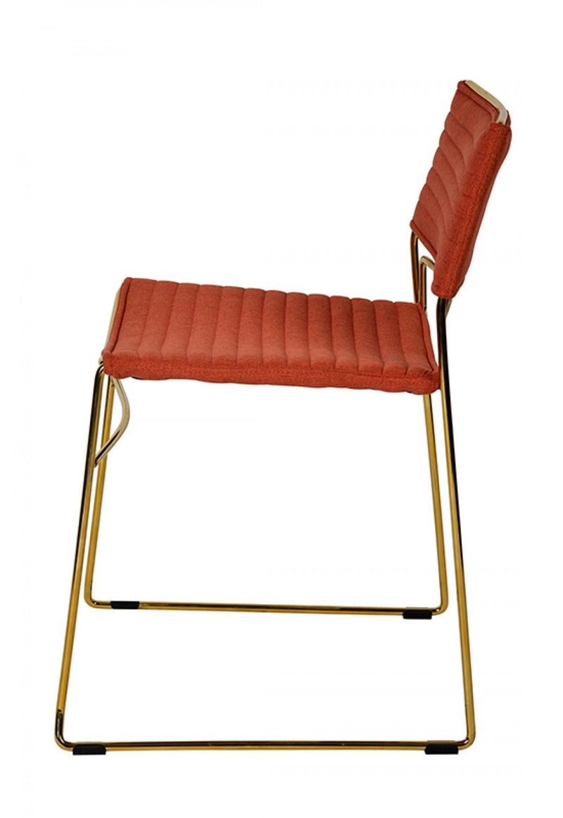 Upholstered Fabric Dining Chairs (Set of 2) - Salmon