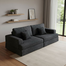 Load image into Gallery viewer, Chenille Modular Stainless Steel Sleeper Sofa With Toss Pillows - Gray
