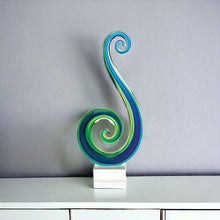 Load image into Gallery viewer, Murano Modern Abstract Tabletop Sculpture (376113) - Blue / Green
