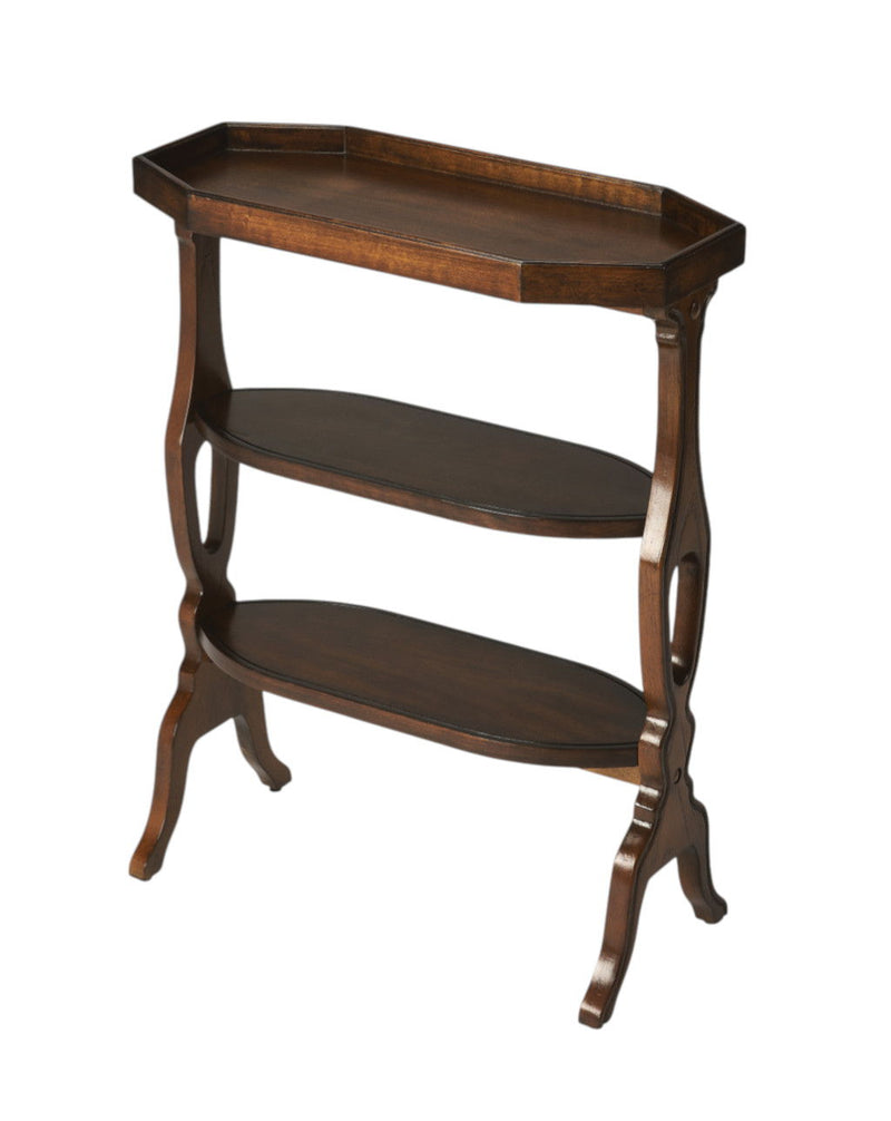 End Table With Two Shelves - Dark Brown