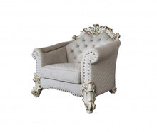 Load image into Gallery viewer, Two Tone Fabric Striped Arm Chair - Ivory And Antique Pearl
