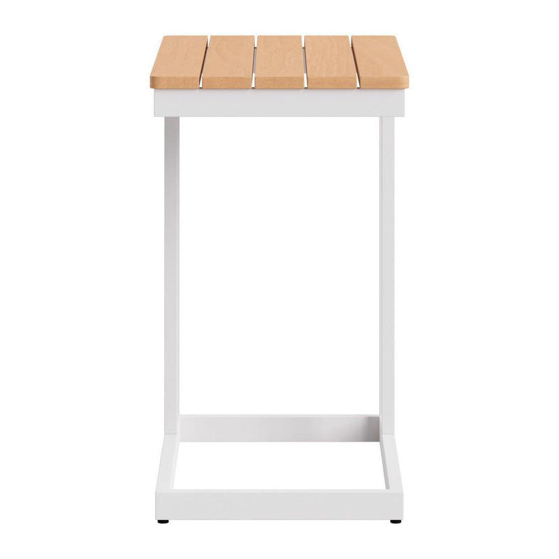 Solid Wood And Aluminum End Table - Natural