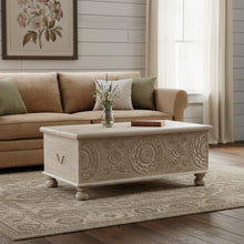 Load image into Gallery viewer, Solid Wood Distressed Lift Top Coffee Table - Natural
