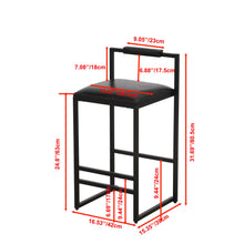 Load image into Gallery viewer, Elegant Bar Stool Set With Backrest And Footrest, Counter Height (Set of 2)
