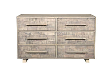 Load image into Gallery viewer, 57" Solid Wood Six Drawer Dresser - White
