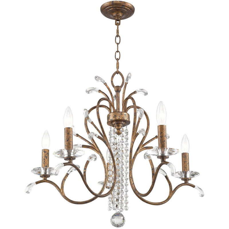 22'' 5-Light Dimmable Chandelier With Shades - Bronze