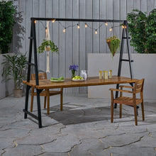 Load image into Gallery viewer, Huckleberry - Acacia Wood Outdoor Dining Table With Plant Hanger - Teak
