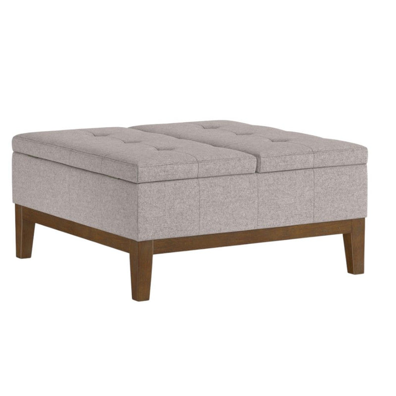 Upholstery Storage Ottoman - Walnut / Cloud