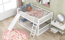 Load image into Gallery viewer, Full over Full Bunk Bed with Convertible Slide and Ladder, White
