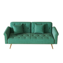 Load image into Gallery viewer, Luxurious Sofa Bed With Nail Head Trim And Matching Pillow
