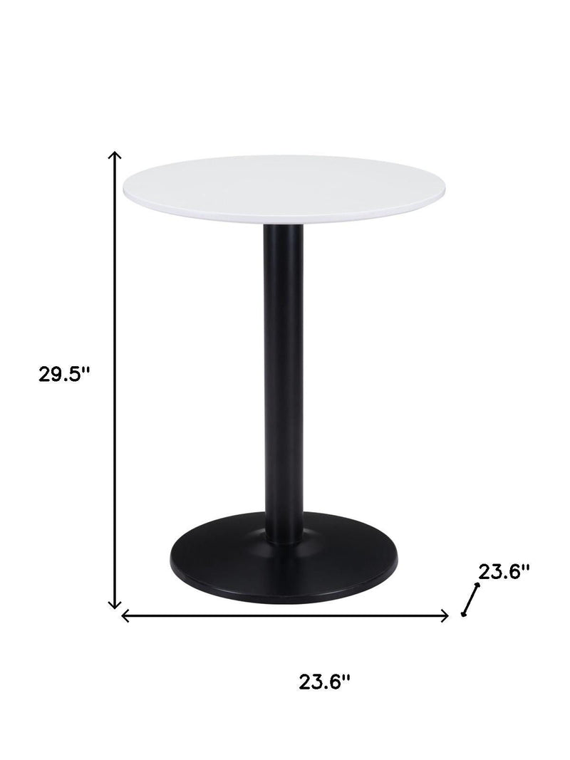 24" Round End Table - Black And White